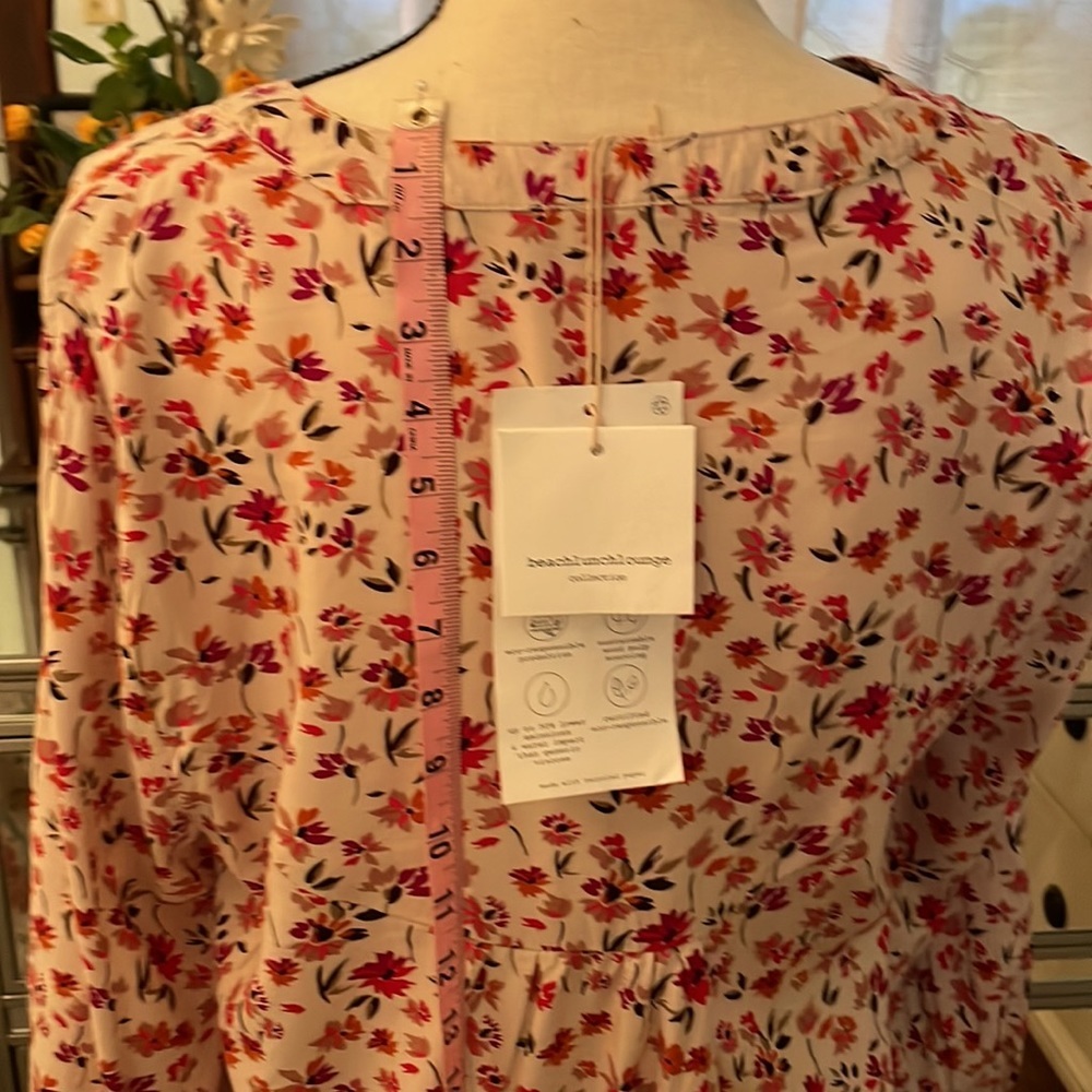 NWT BeachLunchLounge tunic. Size L. Autumn leaves print w dropped waist​ - Picture 11 of 16